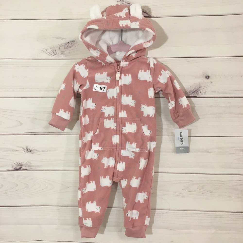 Carter’s 6M Polar Bear Sherpa Hooded Jumpsuit